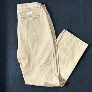 Vineyard Vines Mens Club Pant Khaki Flat Front Chino Pants Size 36x32 Button Zip